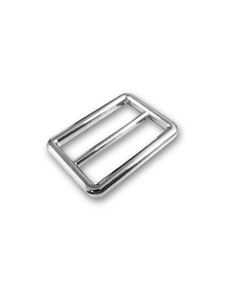 Doppelschieber-Schlaufe mit Edelstahl-Finish - Silber 25 mm