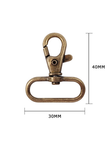 Metallkarabiner - Bronze 40 x 30 mm