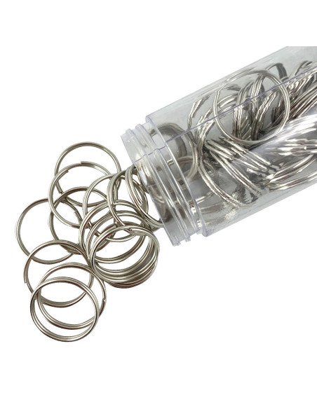 Gebrochene Ringe Schlüsselanhänger 30 mm Silber