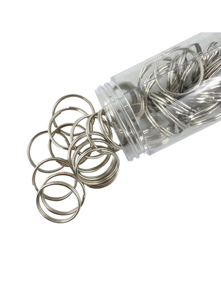 Gebrochene Ringe Schlüsselanhänger 25 mm Silber