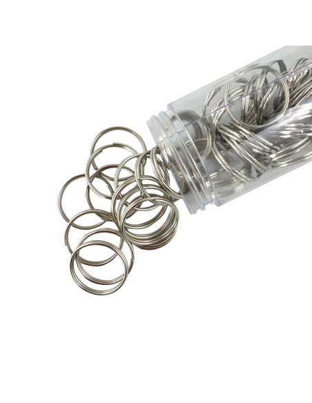 Gebrochene Ringe Schlüsselanhänger 20 mm Silber