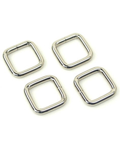 Satz von 4 quadratischen Ringen - Silber 12,7 mm