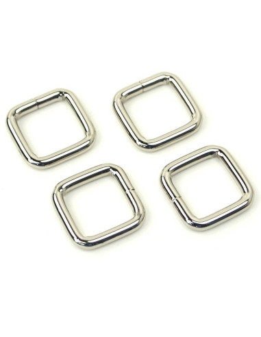 Satz von 4 quadratischen Ringen - Silber 12,7 mm