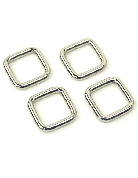 Satz von 4 quadratischen Ringen - Silber 12,7 mm