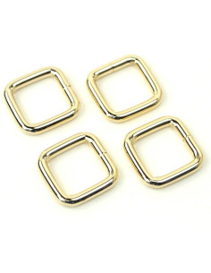 Satz von 4 quadratischen Ringen - Gold 12,7 mm