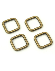 Satz von 4 quadratischen Ringen - Bronze 12,7 mm