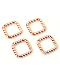 Satz von 4 quadratischen Ringen - Roségold 12,7 mm