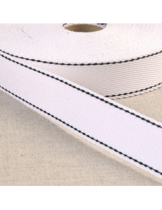 Baumwollgurt mit Sattlerstich - Weiß