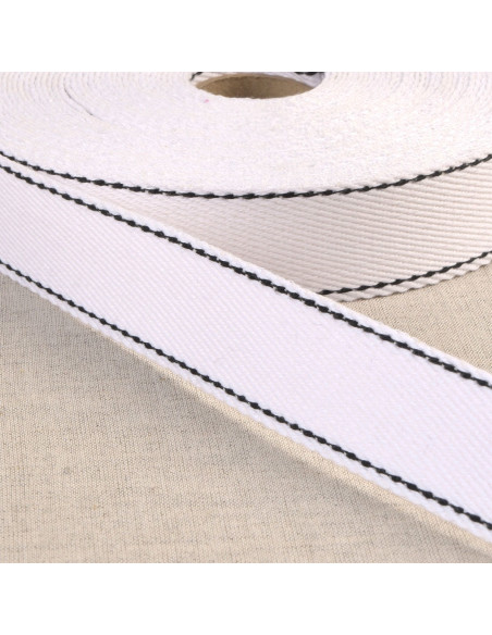 Baumwollgurt mit Sattlerstich - Weiß