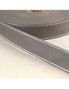 Baumwollgurt mit Sattlerstich - Dunkelgrau
