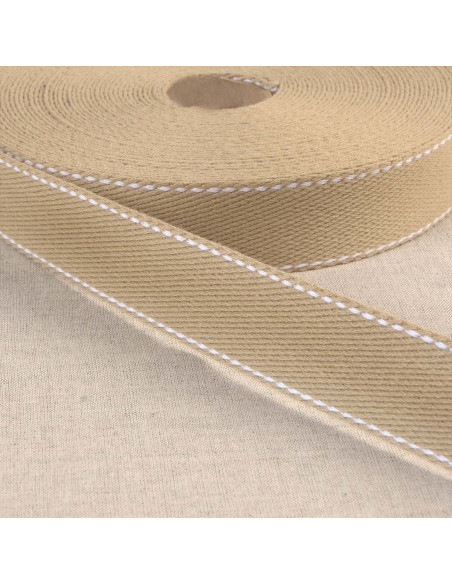 Baumwollgurt mit Sattlerstich - Taupe