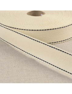 Baumwollgurt mit Sattlerstich - Ecru
