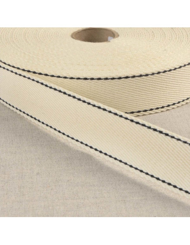 Baumwollgurt mit Sattlerstich - Ecru
