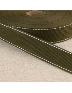 Baumwollgurt mit Sattlernaht - Khaki
