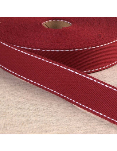Baumwollgurt mit Sattlerstich - Bordeaux