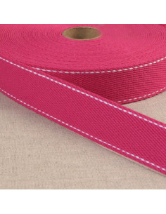 Baumwollgurt mit Sattlerstich - Fuchsia