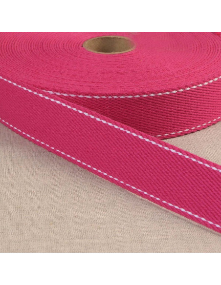 Baumwollgurt mit Sattlerstich - Fuchsia