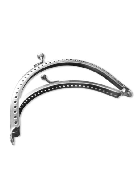 Halbrunder Verschluss für Handtasche 80 mm - Silber