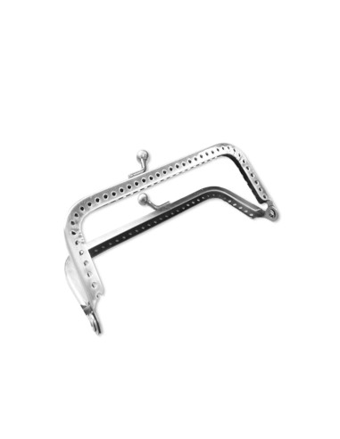 Rechteckiger Verschluss für Handtasche 125 mm - Silber