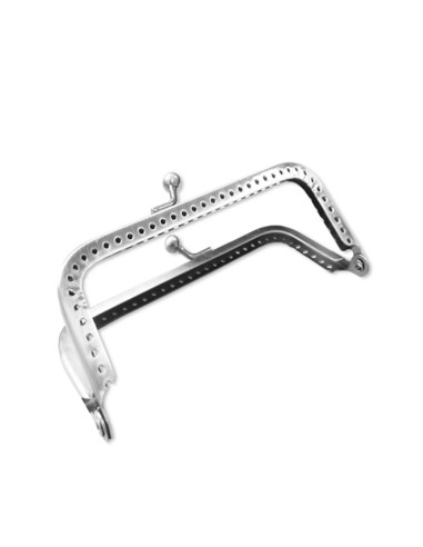 Rechteckiger Verschluss für Handtasche 150 mm - Silber