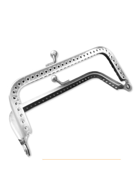 Rechteckiger Verschluss für Handtasche 180 mm - Silber