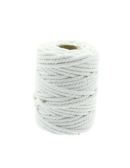 Makramee-Baumwollkordel 5 mm - Weiß