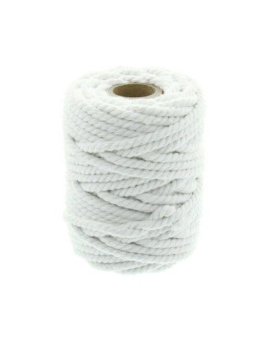 Makramee-Baumwollkordel 6 mm - Weiß