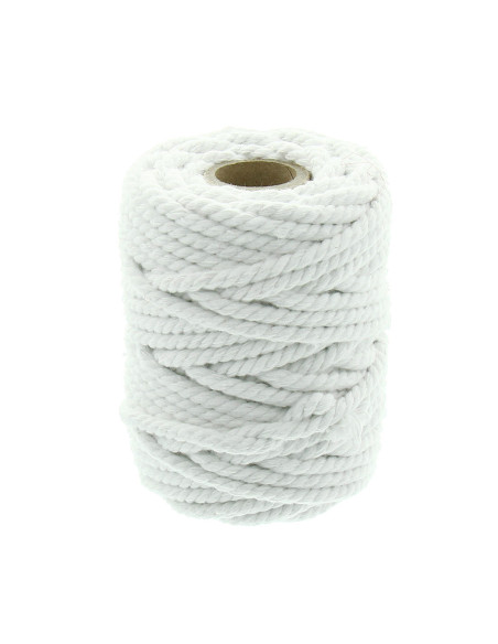 Makramee-Baumwollkordel 6 mm - Weiß