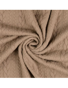 Sweatstoff Zopfstrick - Chamois 2