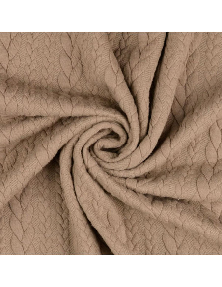 Sweatstoff Zopfstrick - Chamois