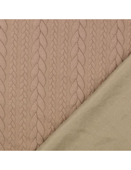 Sweatstoff Zopfstrick - Chamois