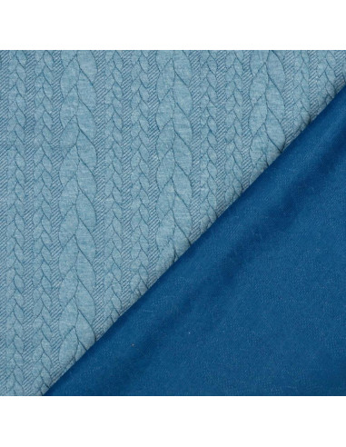 Verdrillter Sweatstoff - Petrolblau