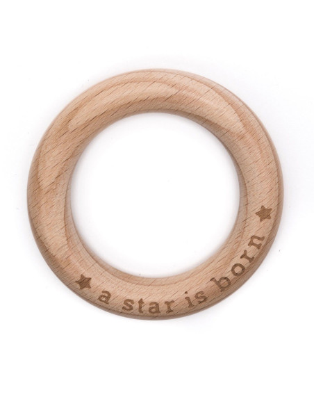 Beißring aus Holz 70 mm - Ein Stern ist geboren