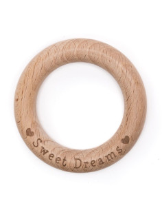Beißring aus Holz 70 mm - Sweet Dreams