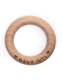 Beißring aus Holz 70 mm - Baby Mädchen