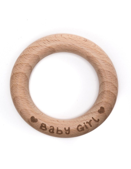 Beißring aus Holz 70 mm - Baby Mädchen