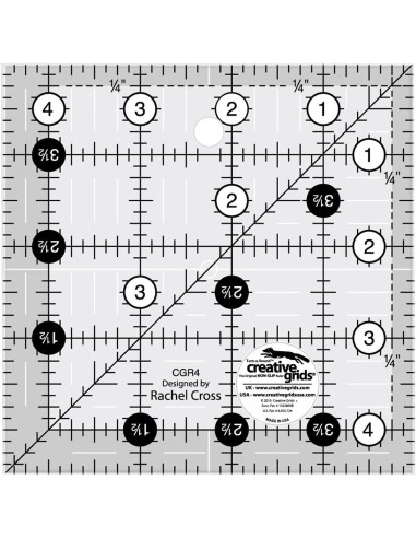 Quadratische Quilt-Schablone 4,5" x 4,5" Creative Grids