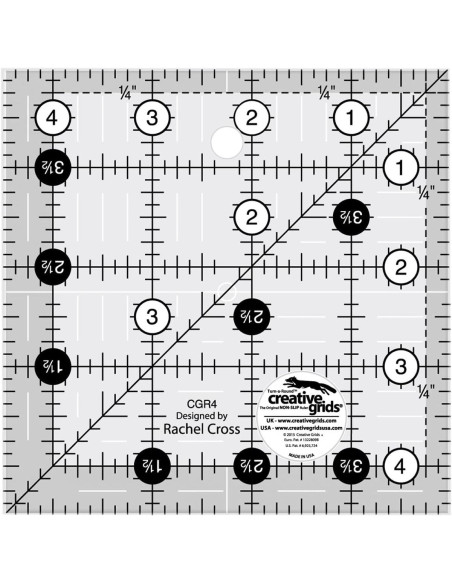 Quadratische Quilt-Schablone 4,5" x 4,5" Creative Grids