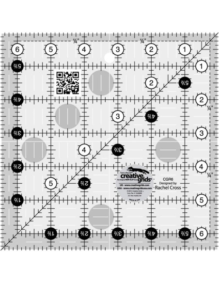 Quiltlineal quadratisch 6,5" x 6,5" Creative Grids