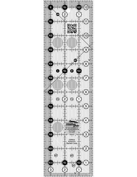 Rechteckiges Quiltlineal 3,5" x 12,5" Creative Grids