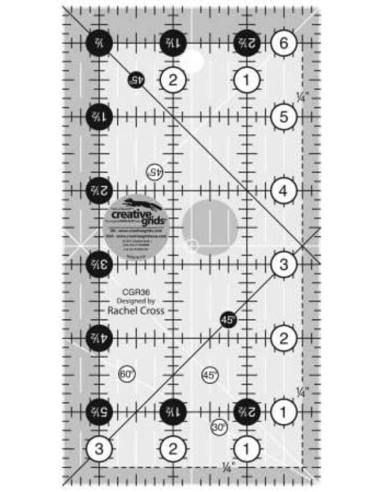 Rechteckige Quilt-Schablone 3,5" x 6,5" Creative Grids