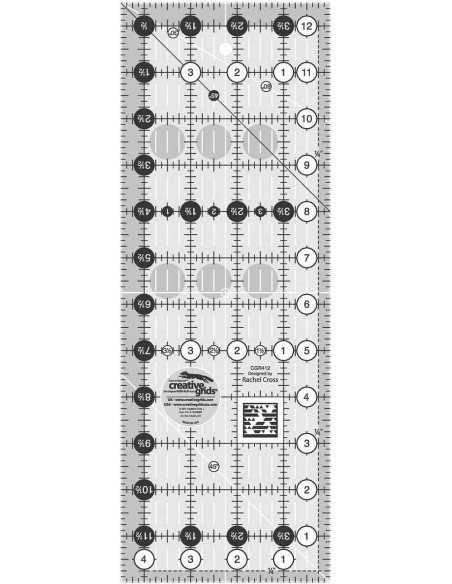 Rechteckige Quilt-Schablone 4,5" x 12,5" Creative Grids