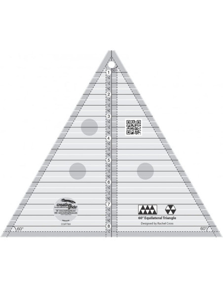 60° Dreieck Lineal 8" Fertigmaß Creative Grids