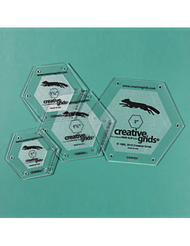 Set mit 4 hexagonalen Linealen von Creative Grids
