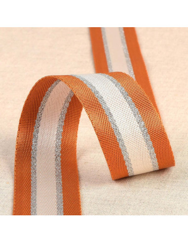 Lurex-Schultergurt - Orange und Silber