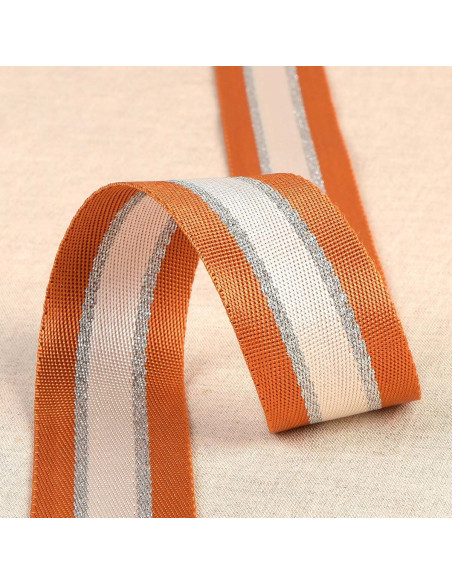 Lurex-Schultergurt - Orange und Silber