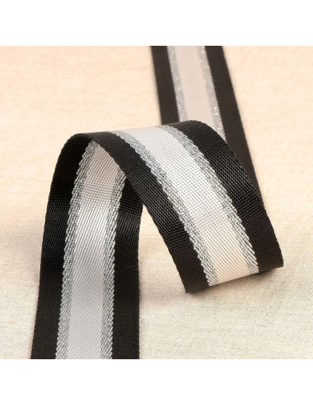 Lurex-Schultergurt - Schwarz und Silber