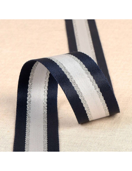 Lurex-Schultergurt - Marineblau und Silber