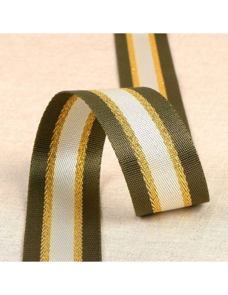 Lurex-Schultergurt - Khaki und Gold