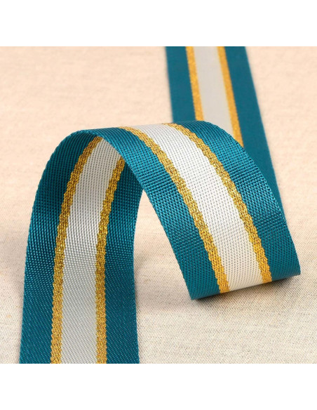 Lurex-Schultergurt - Entenblau und Gold
